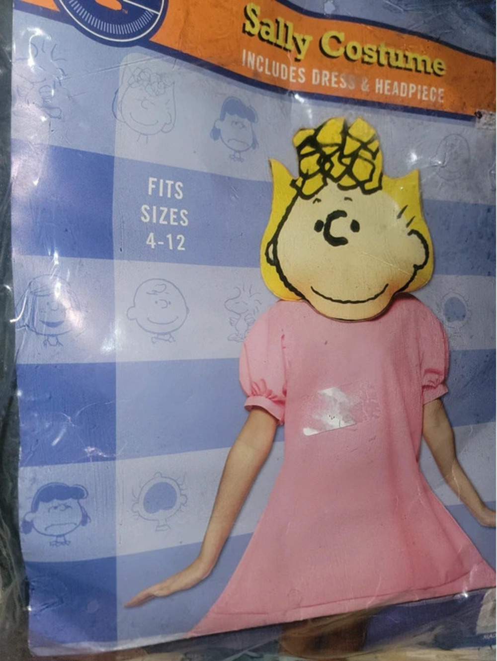 Adult peanuts sally costume size 4 to 12